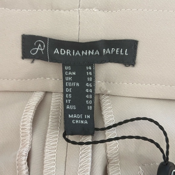 "NWT"Adrianna Papell Pull-on Elastic Waist Straight Leg Champagne Blush Pants-14 - Picture 3 of 11